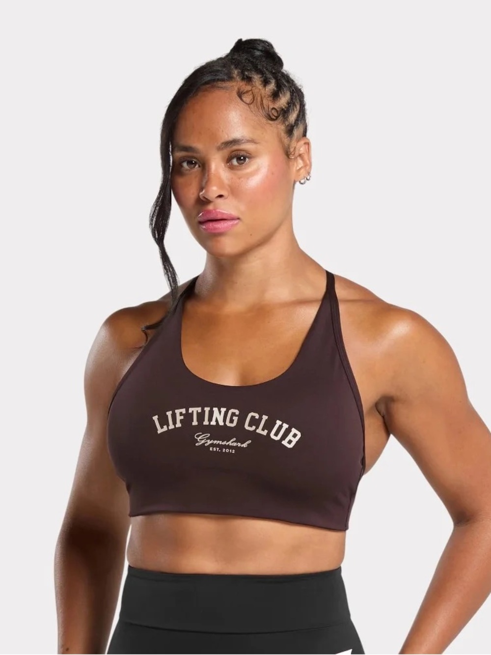 Gymshark Size S Lifting Club Women's Retro Bra - Brown